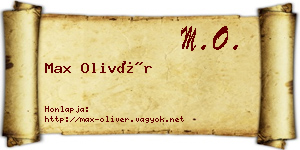 Max Olivér névjegykártya