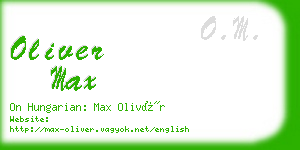 oliver max business card